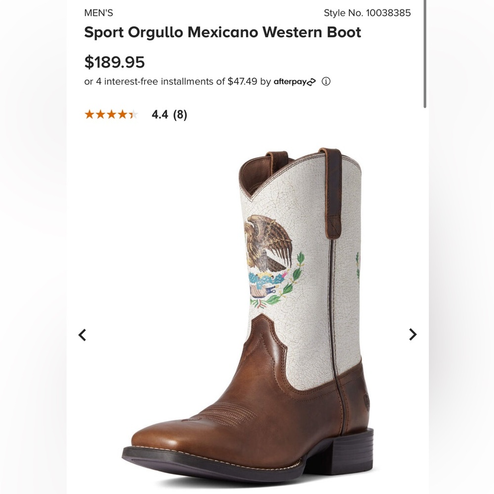 ❌SOLD❌Ariat Sport Orgullo Mexicano Western Boot *New* - Picture 5 of 6